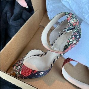 Jessica Simpson Floral Patchwork Heels
